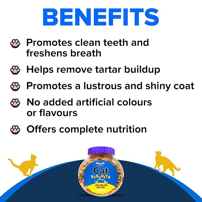 Drools Cat Treat Biscuits Real Chicken Flavor 400g Jar